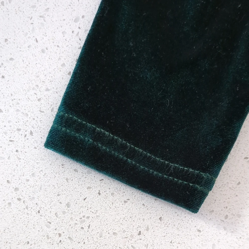 Velvet Kids Dress in Deep Green - Picture 3 of 6